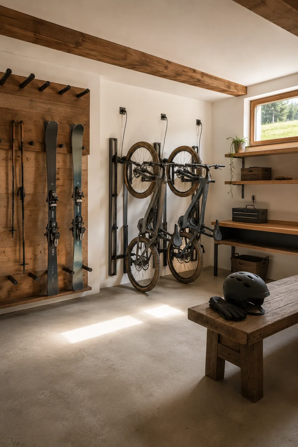 Ski- und Fahrradkeller mit E-Bike-Steckdosen
