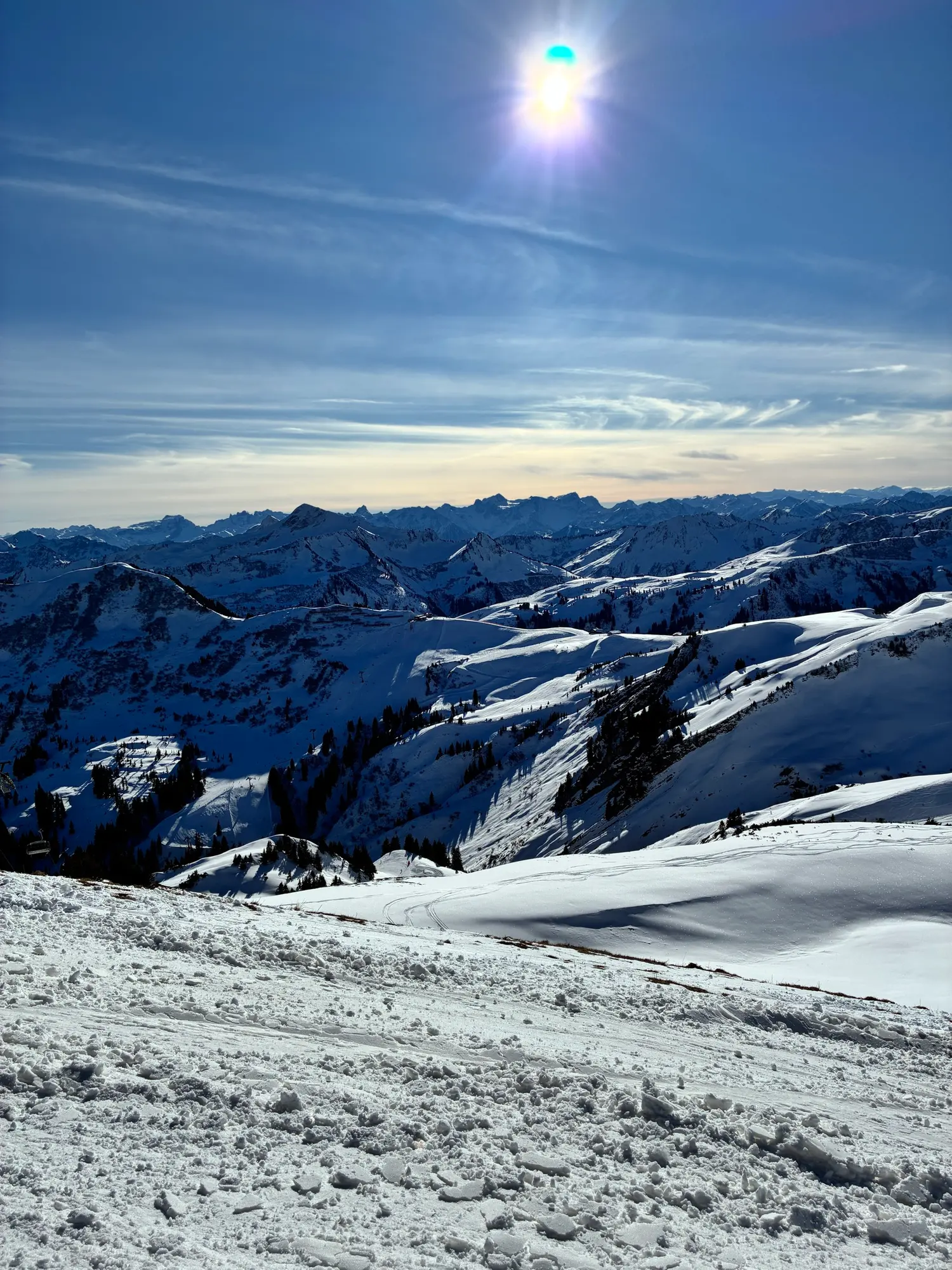 Verschneites Bergpanorama